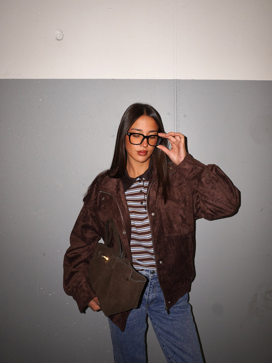 GIACCA IN SIMIL CAMOSCIO CON TASCONI