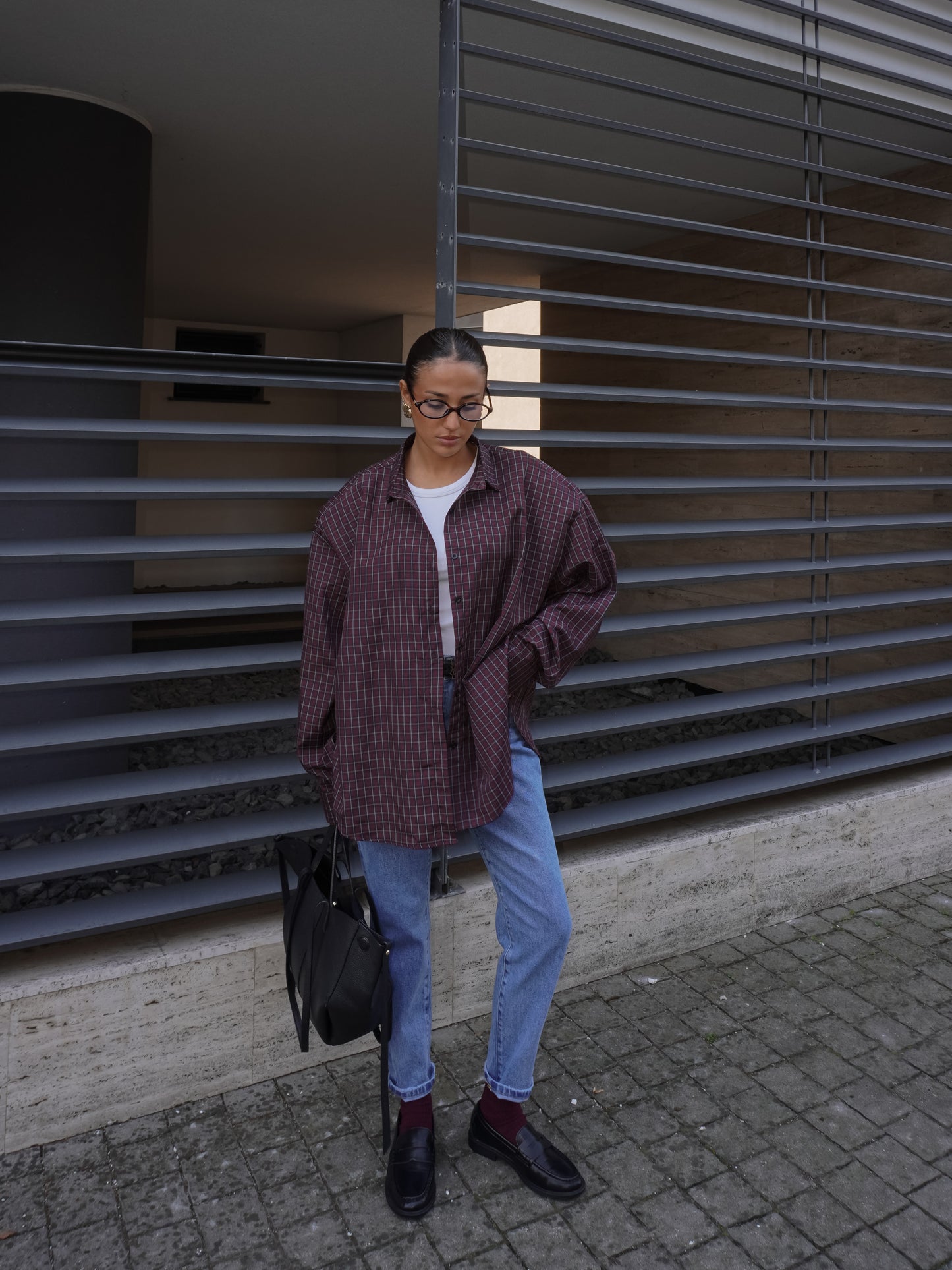 CAMICIA A QUADRI CON SPALLE IMBOTTITE