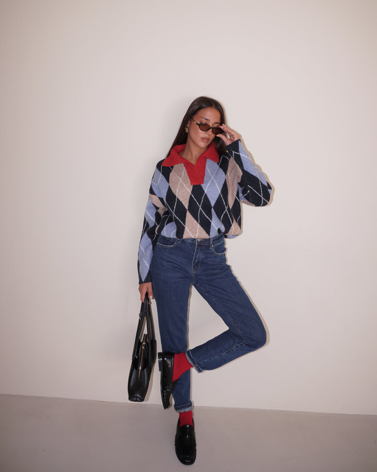 MAGLIONE POLO CON ROMBI
