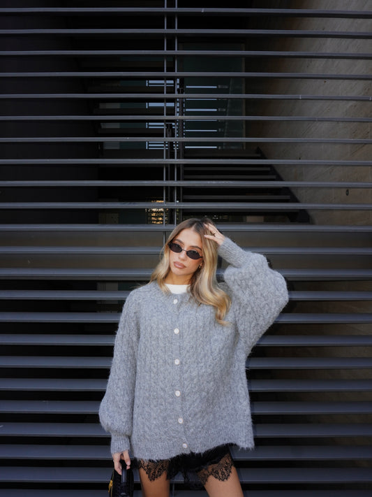 CARDIGAN IN MAGLIA INTRECCIATA