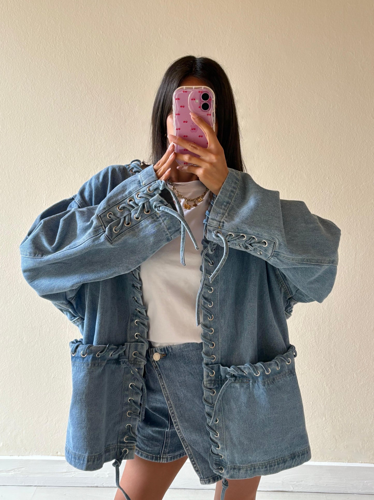 GIACCA IN DENIM STRINGATA