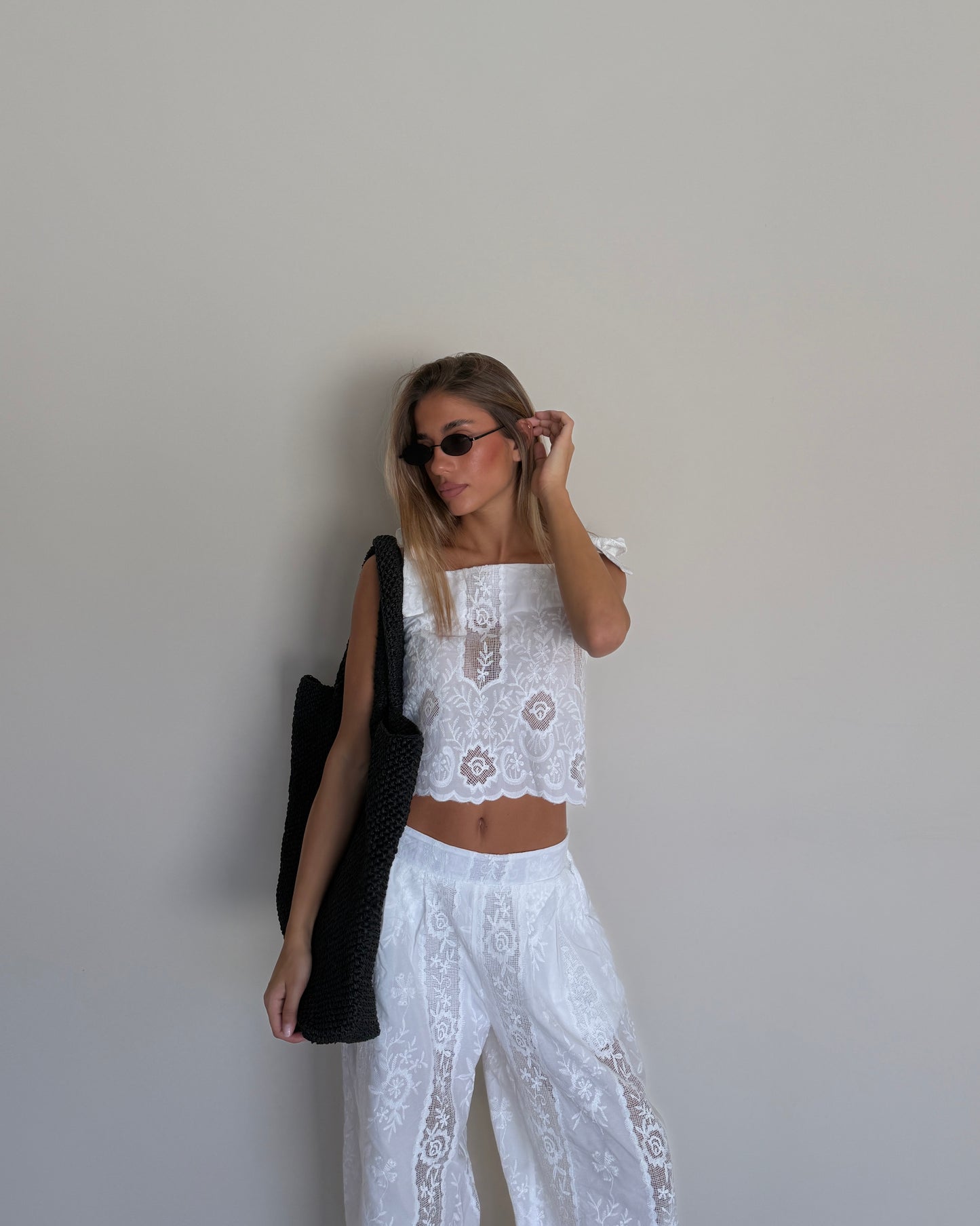 COMPLETO PANTALONE E TOP IN COTONE