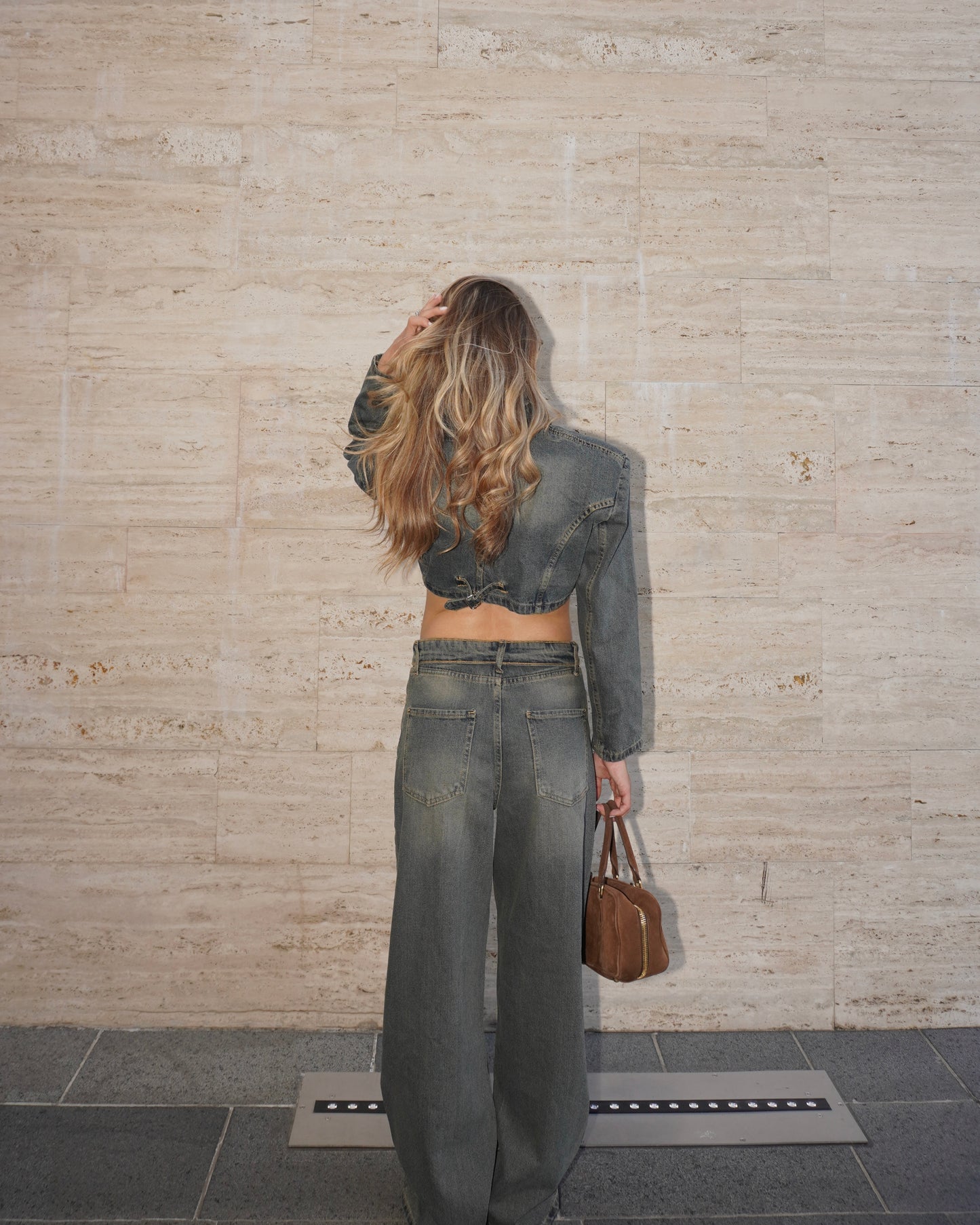 GIACCA CROP IN DENIM