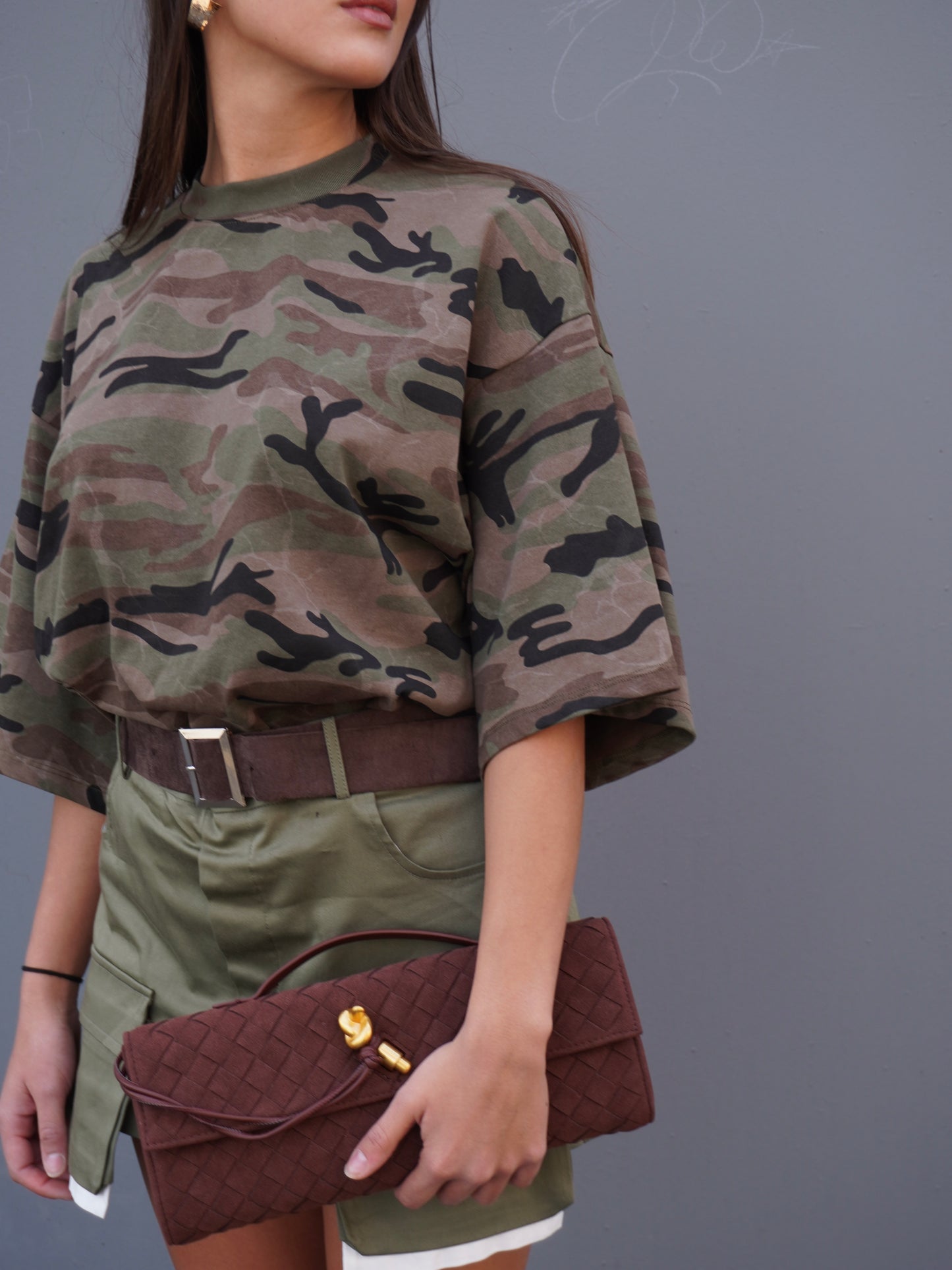 CLUTCH INTRECCIATA SUEDE