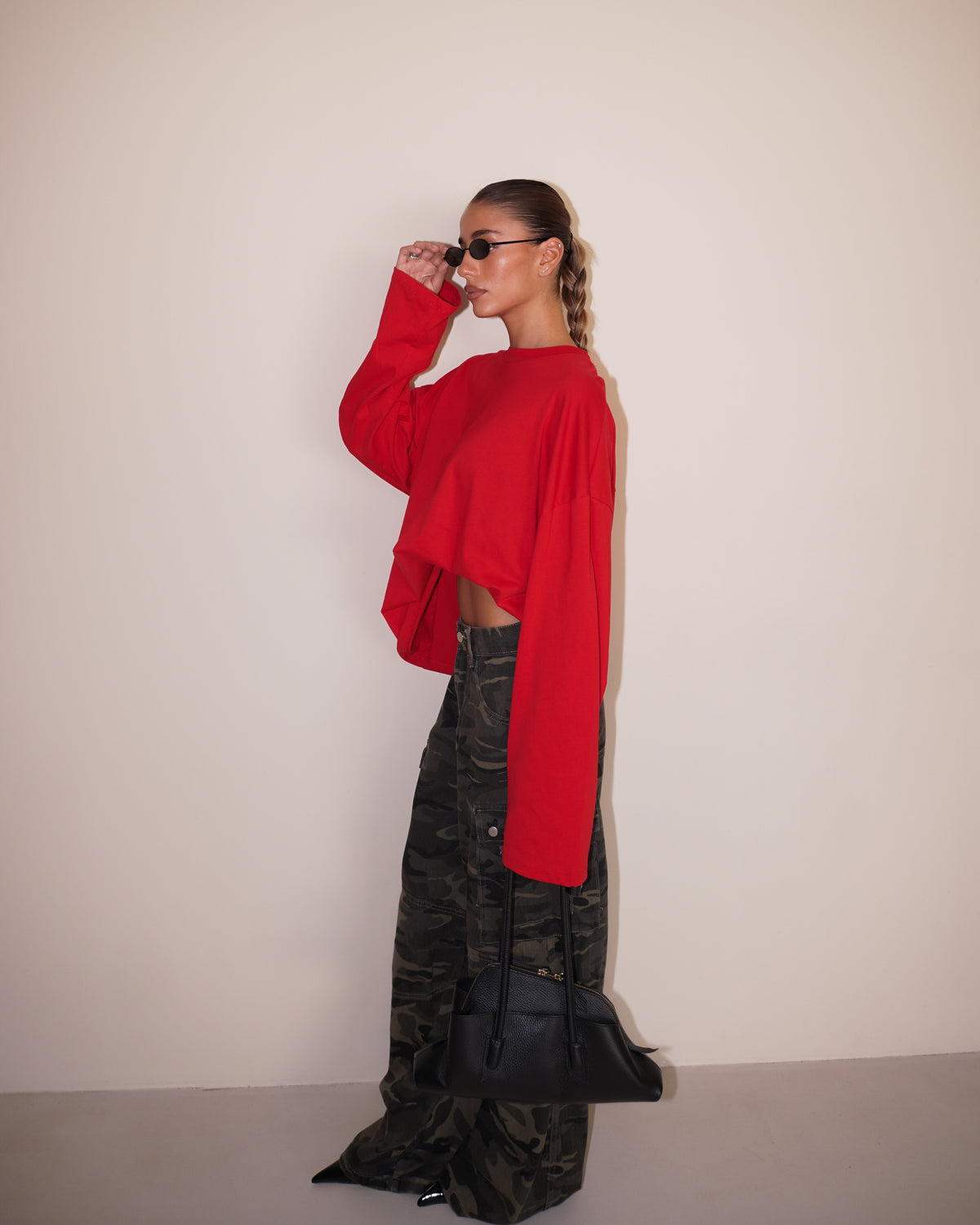 PANTALONI JEANS MILITARI CON TASCHE