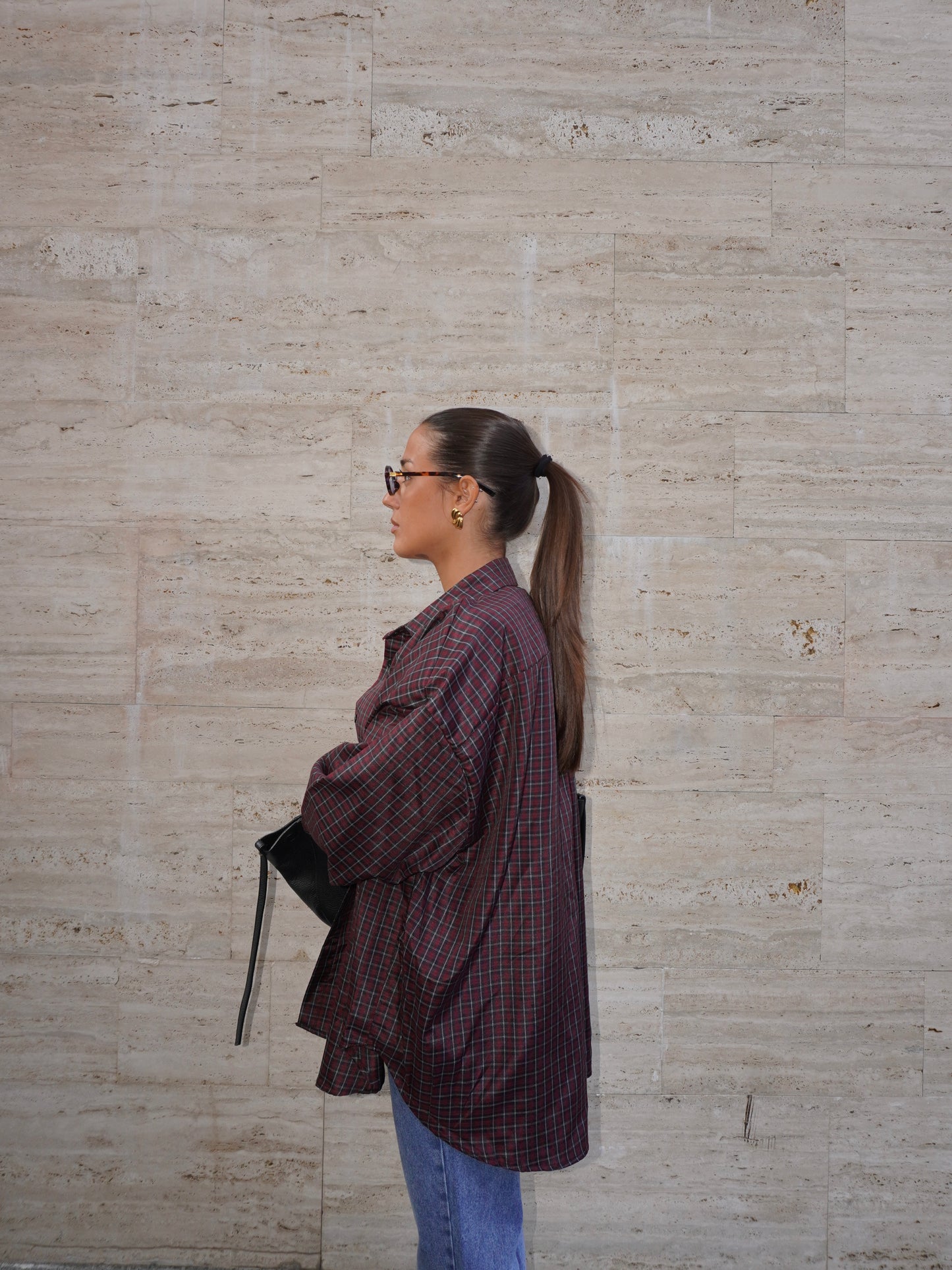 CAMICIA A QUADRI CON SPALLE IMBOTTITE