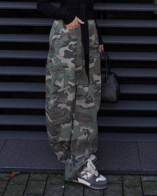 JEANS BAGGY CARGO MILITARE