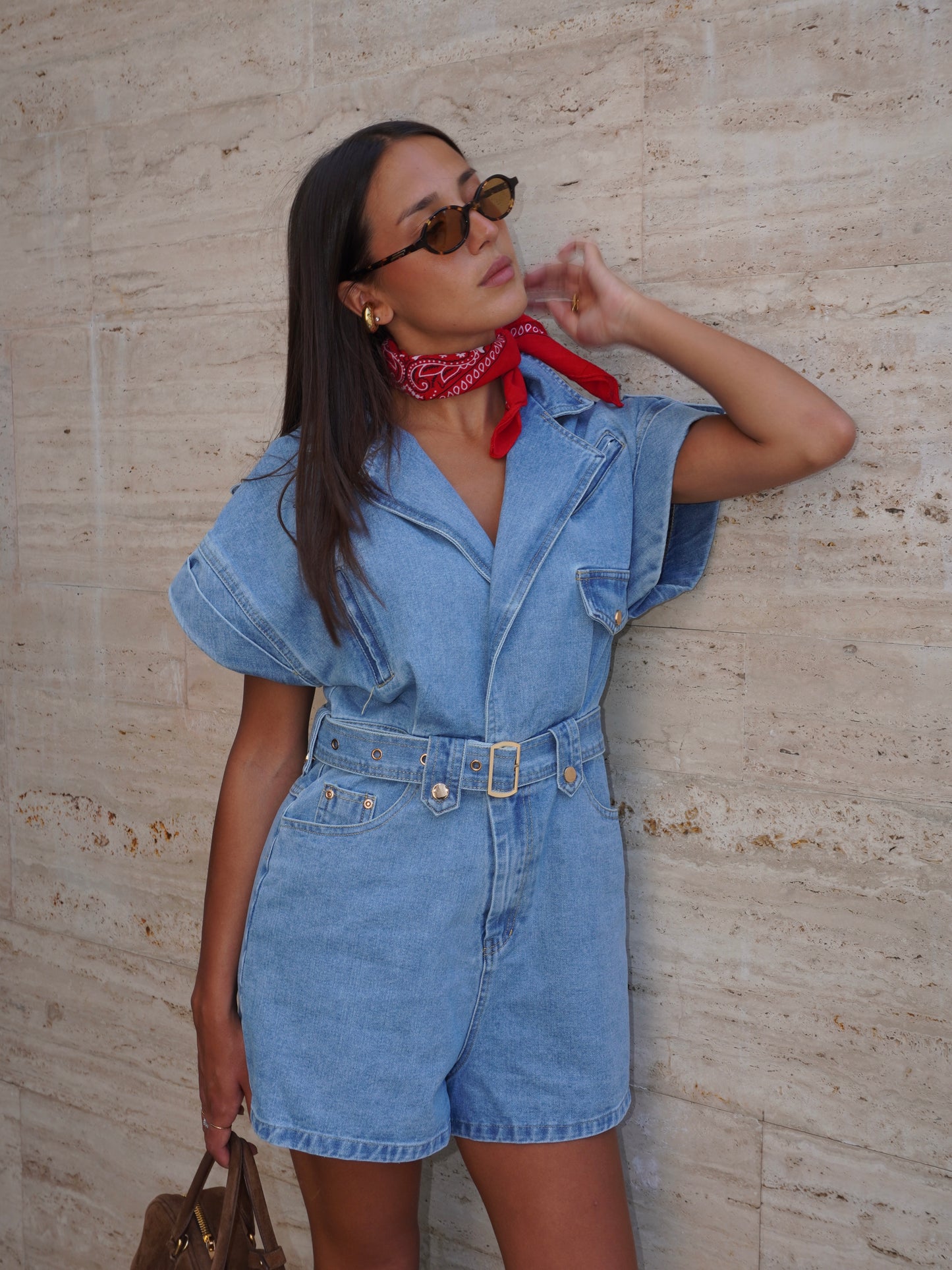 TUTINA IN DENIM CON CINTURA