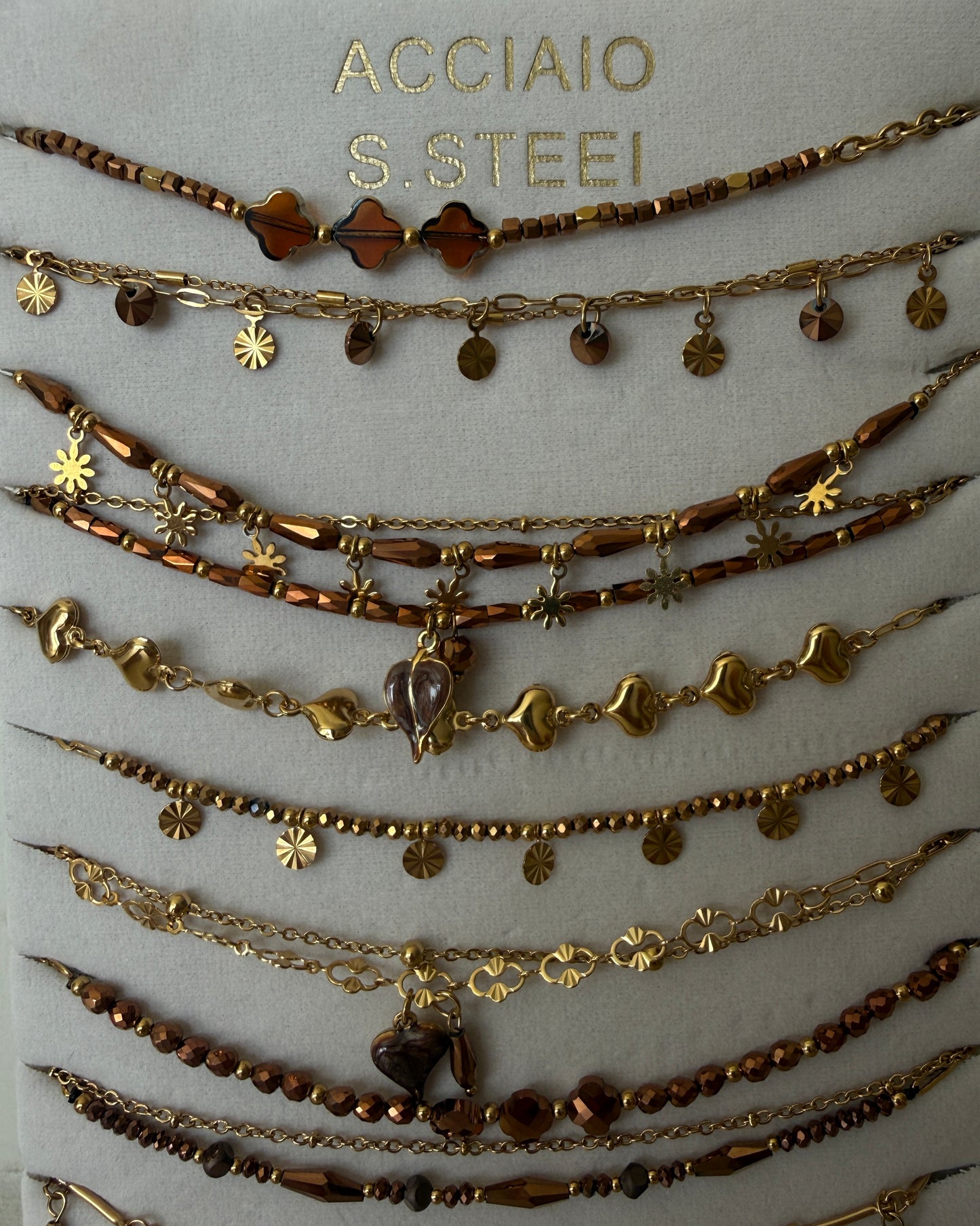 COLLANA CON CHARMS IN ACCIAO MODELLO ASSORTITO