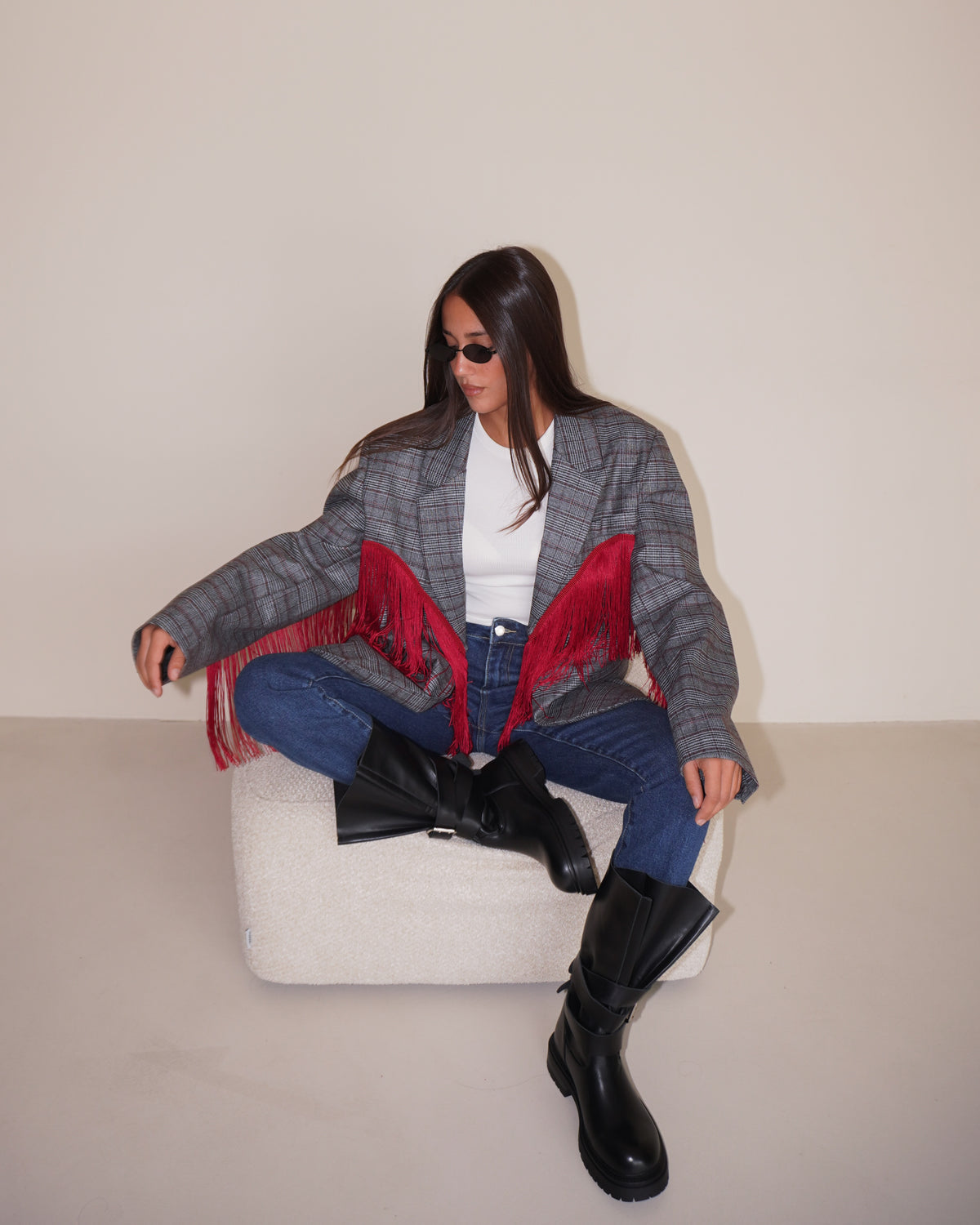 BLAZER OVER CON FRANGE LUMINA