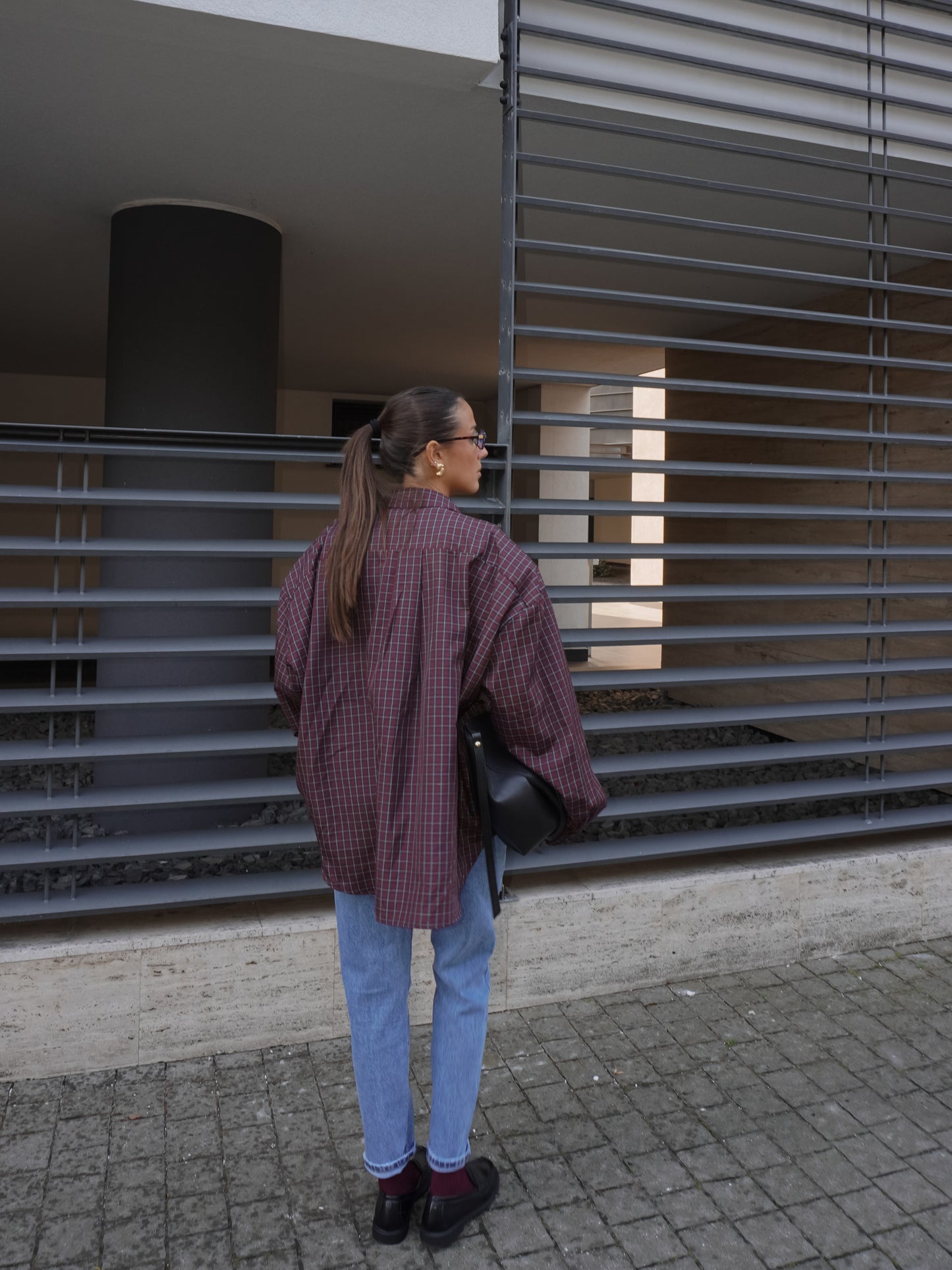 CAMICIA A QUADRI CON SPALLE IMBOTTITE