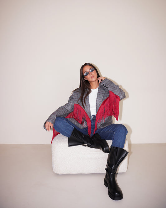 BLAZER OVER CON FRANGE LUMINA