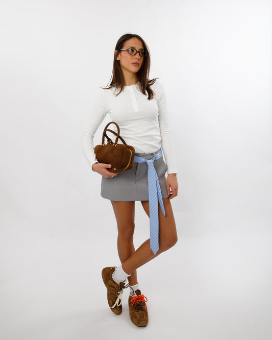 MINIGONNA CON CRAVATTA LUMINA