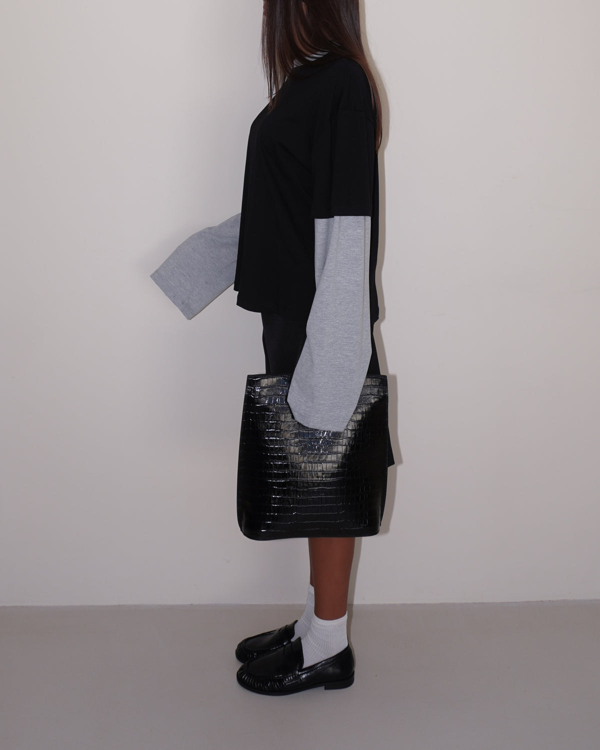 T-SHIRT DOUBLE SLEEVE A CONTRASTO LUMINA