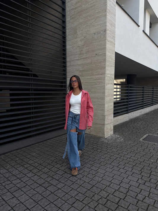 CAMICIA A QUADRI CON TASCA