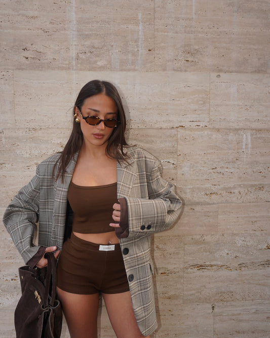 BLAZER OVERSIZE TARTAN LUMINA