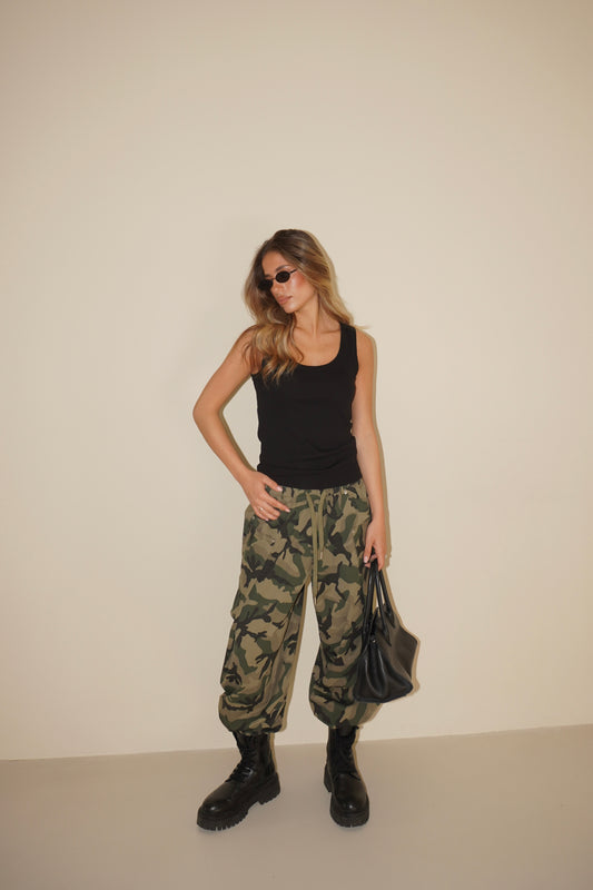 PANTALONE MILITARE CON COULISSE