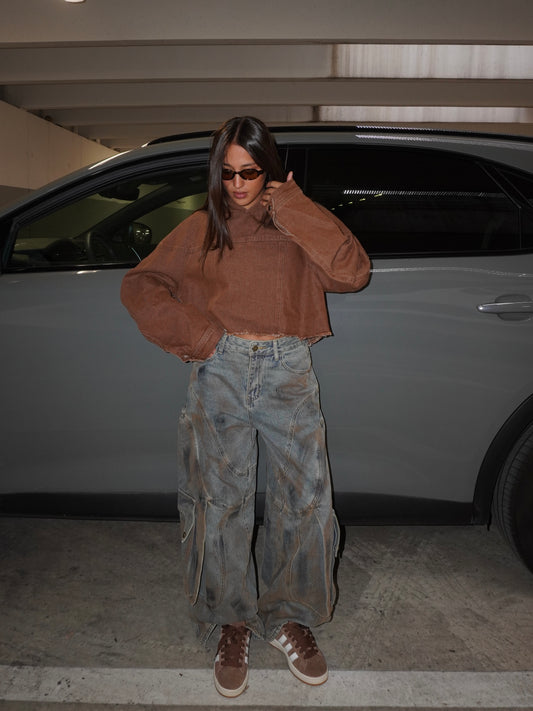 JEANS CARGO EFFETTO SLAVATO