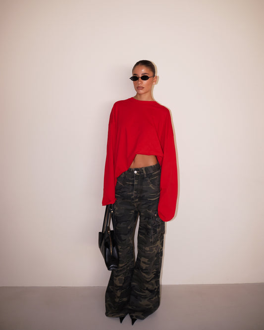 PANTALONI JEANS MILITARI CON TASCHE