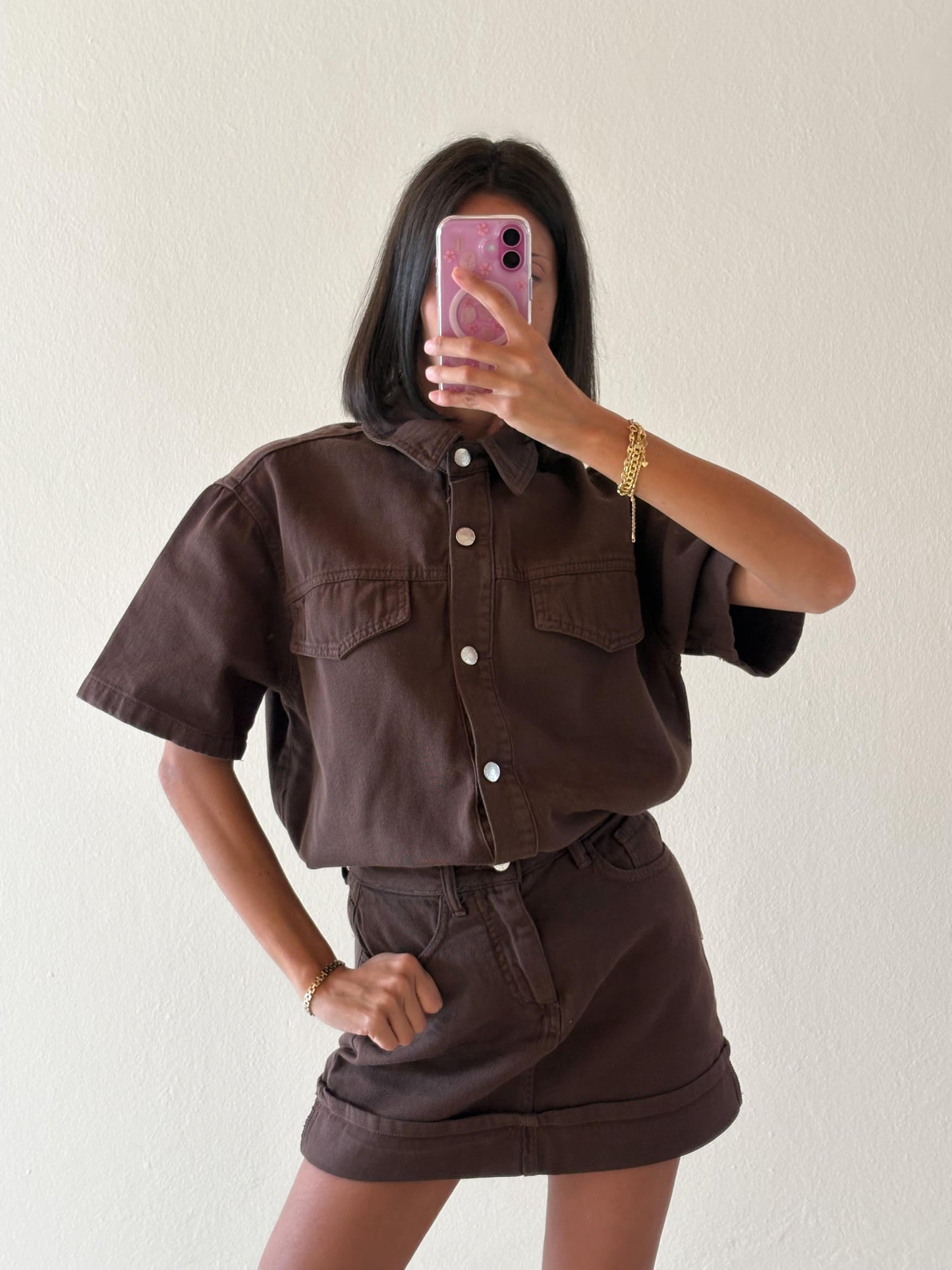COMPLETO CAMICIA E GONNA DENIM