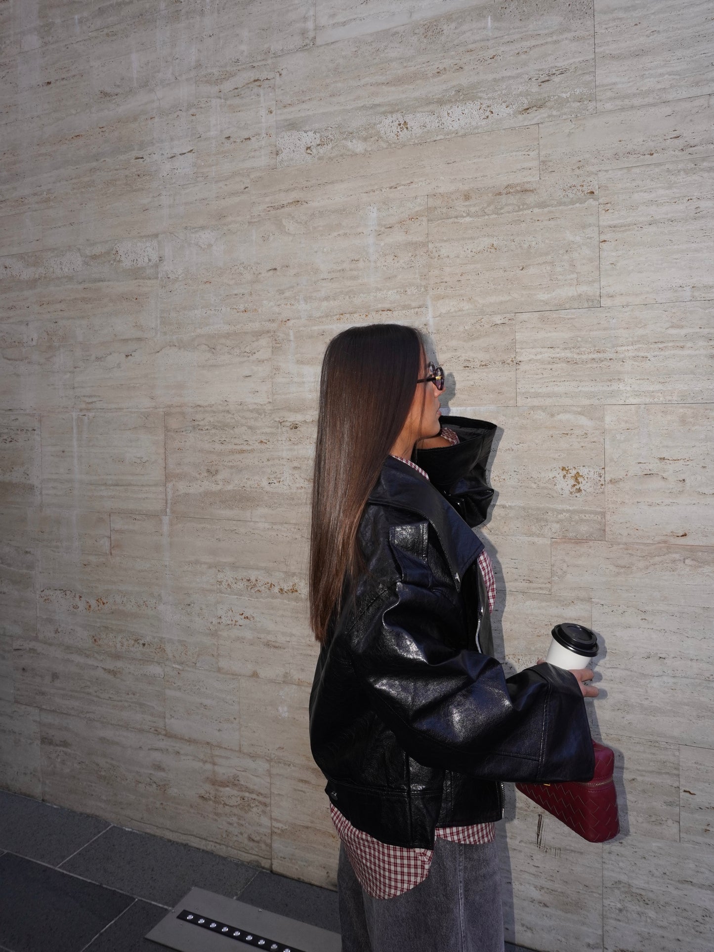 BIKER IN ECOPELLE MARTELLATA