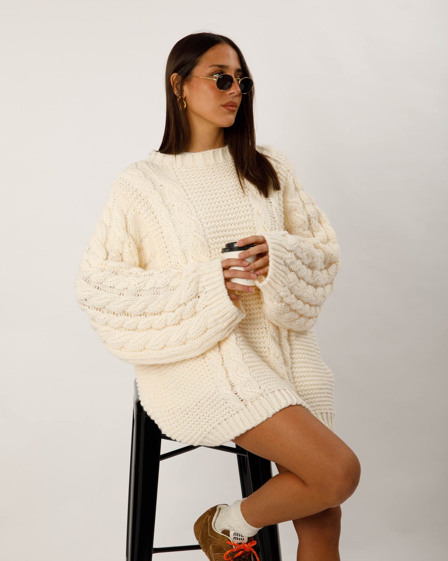 MAGLIONE INTRECCIATO ECRÙ