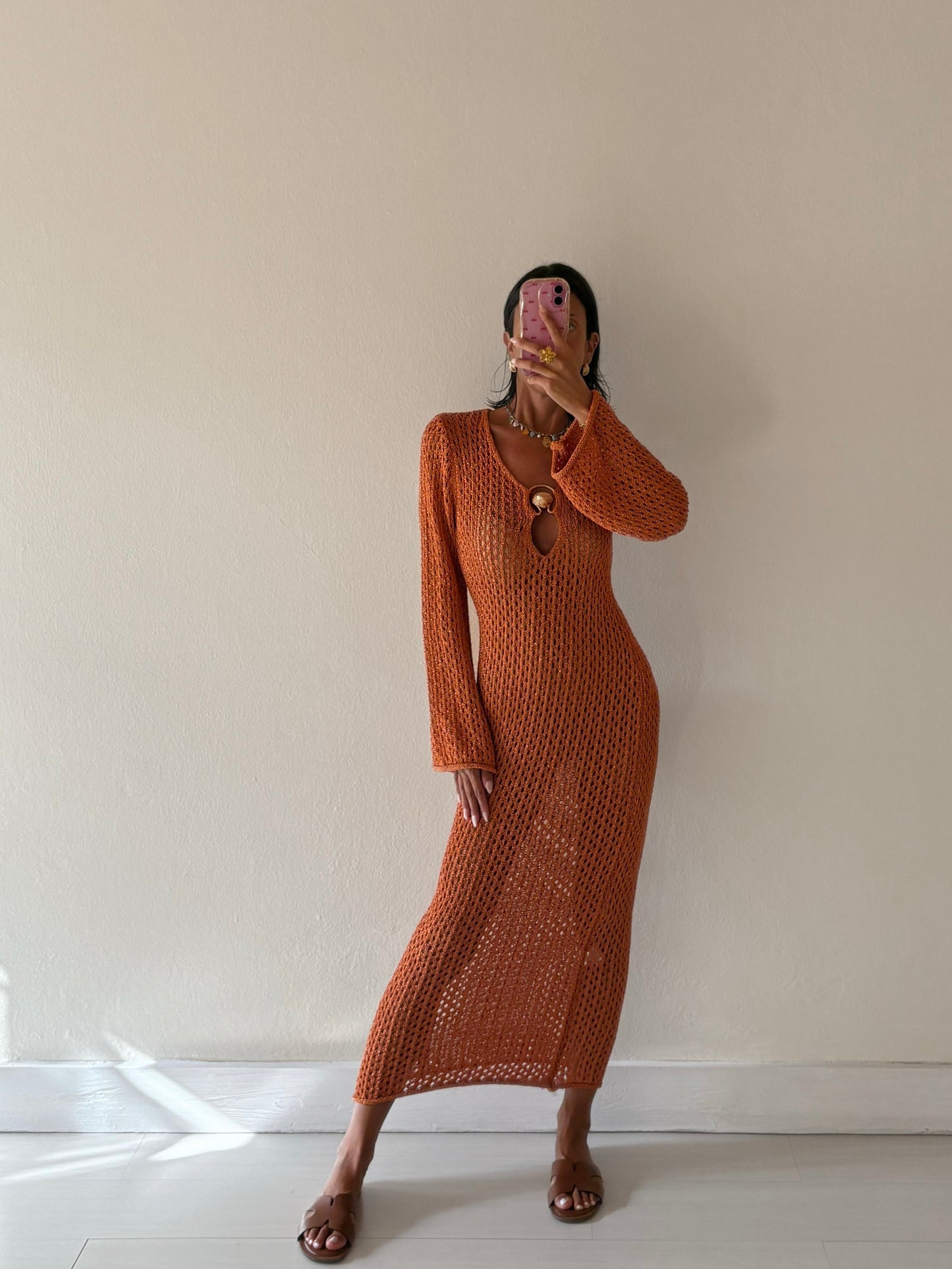 COPRICOSTUME LUNGO IN LUREX CON GIOIELLO