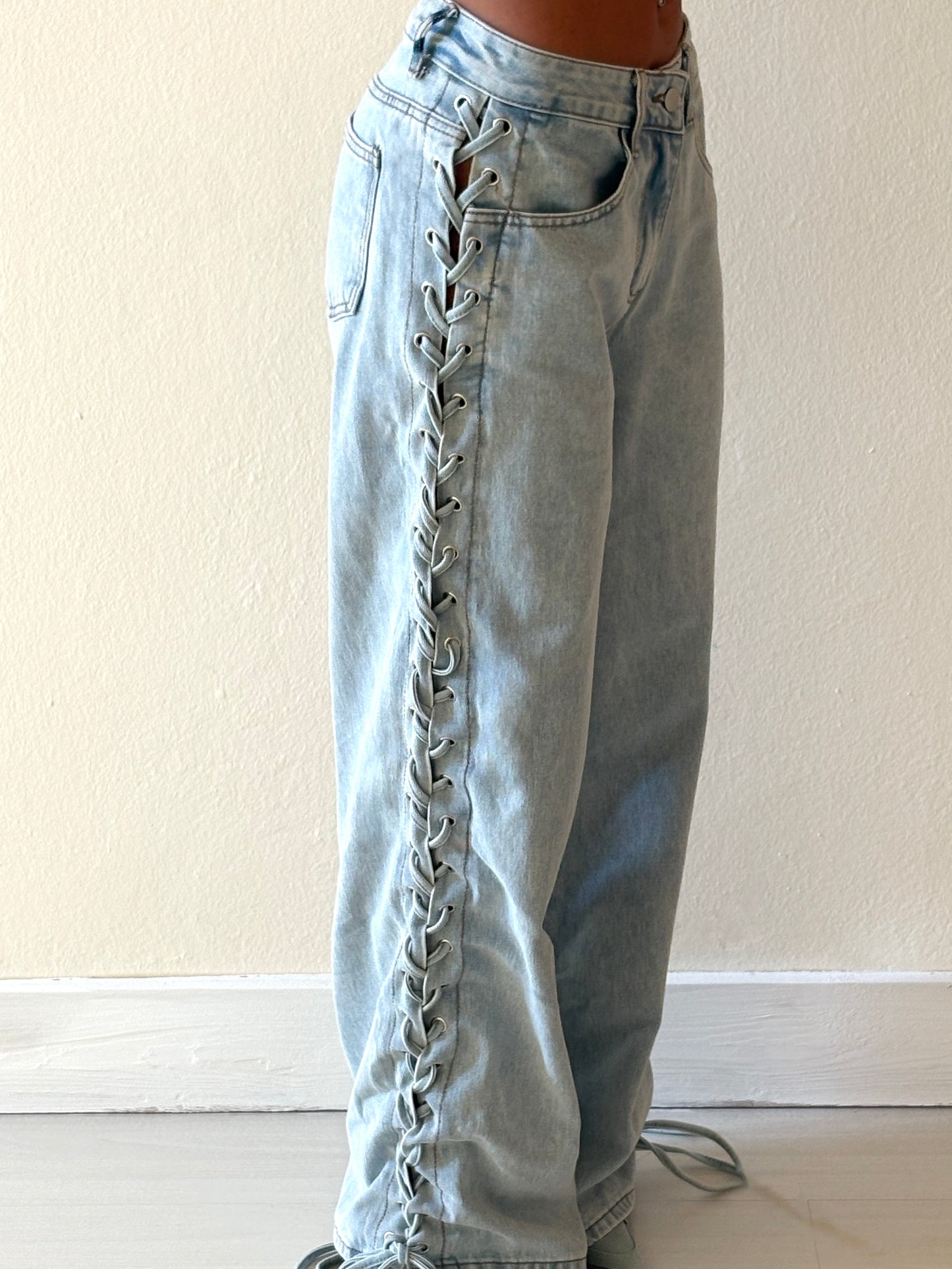JEANS WIDE LEG STRINGATO