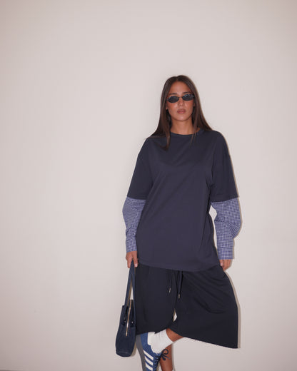T-SHIRT CON INSERTO CAMICIA