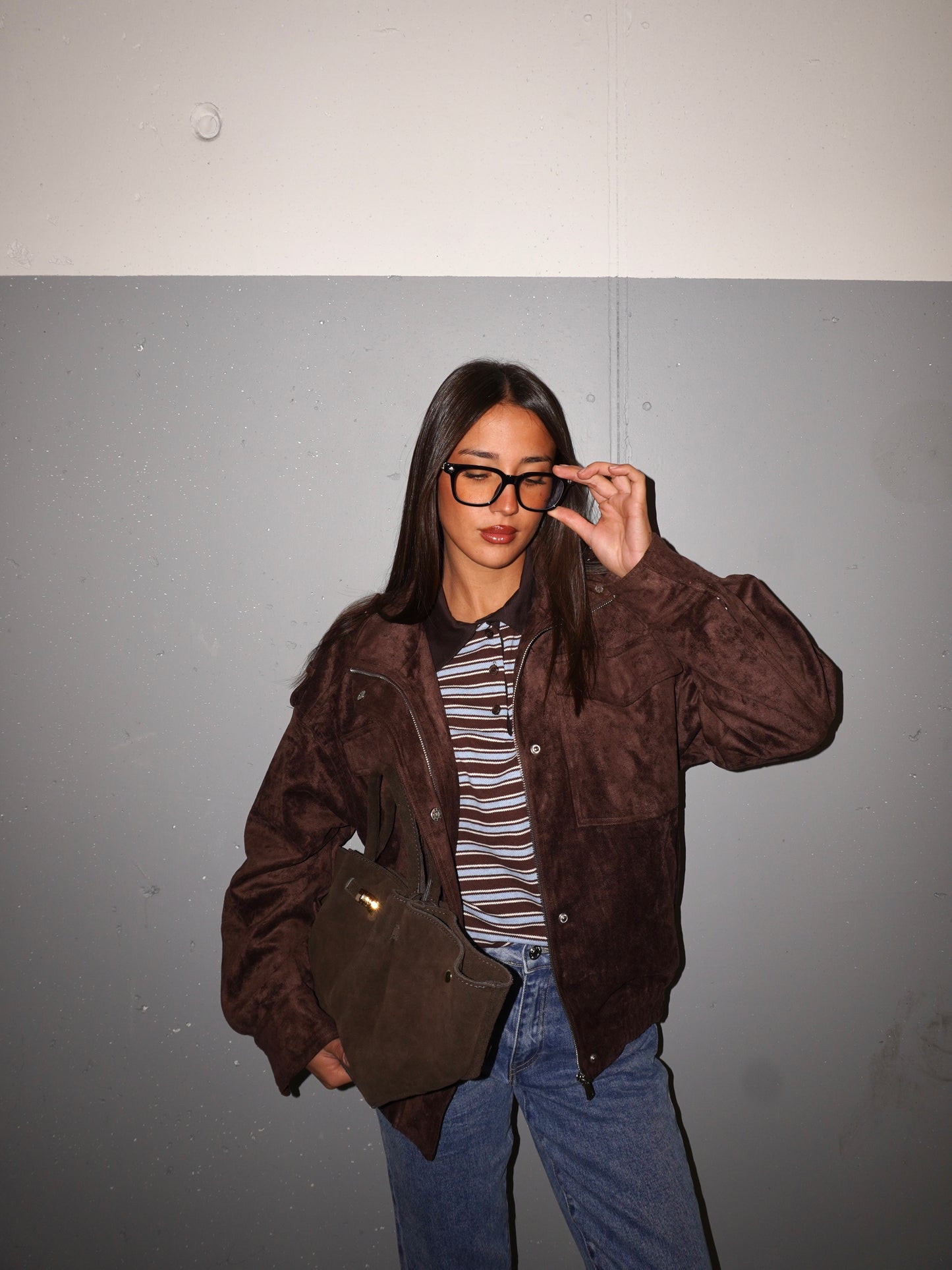 GIACCA IN SIMIL CAMOSCIO CON TASCONI