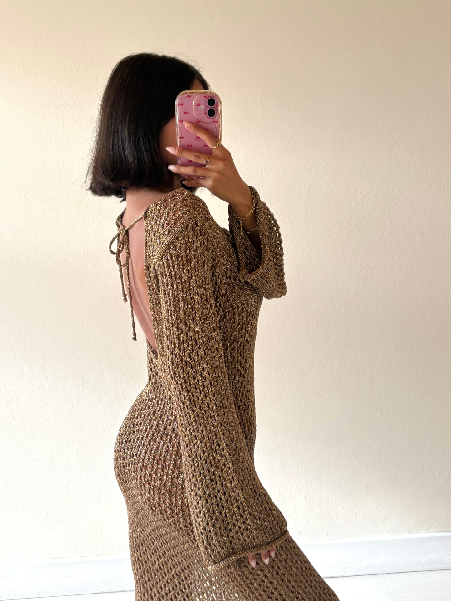 COPRICOSTUME LUNGO IN LUREX CON GIOIELLO