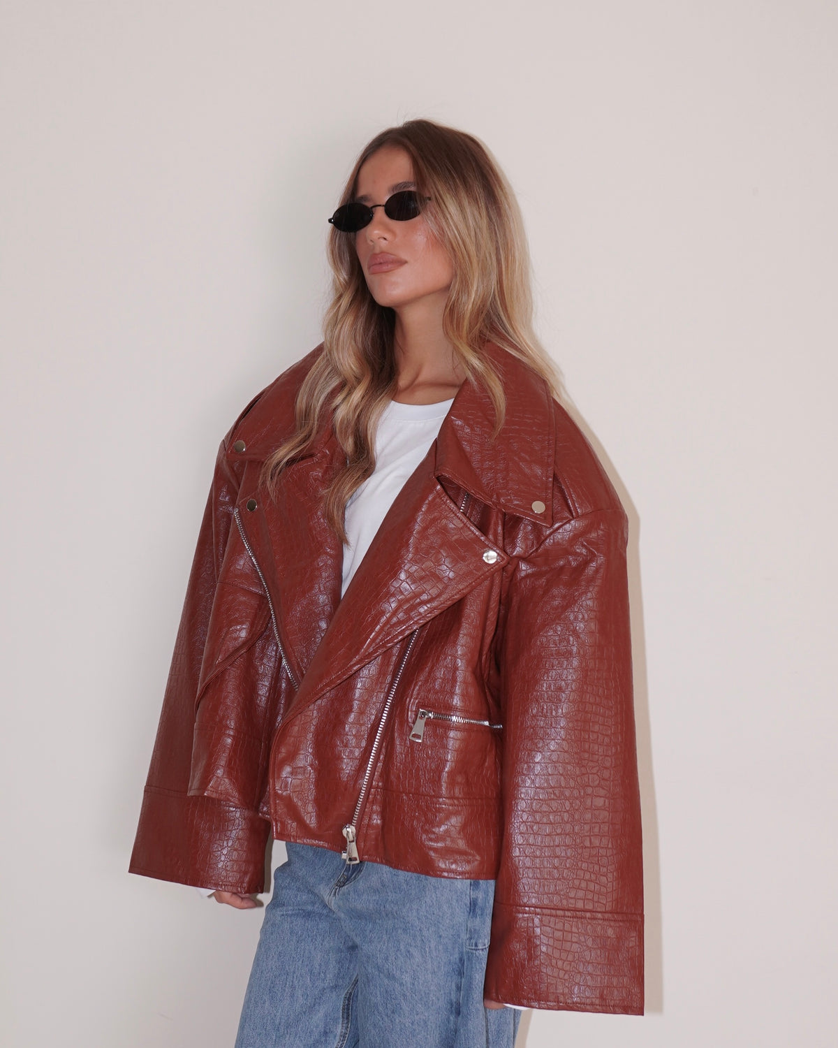 GIACCA BIKER STAMPA COCCO