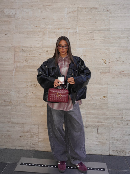 BIKER IN ECOPELLE MARTELLATA