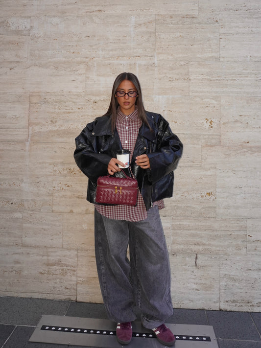 BIKER IN ECOPELLE MARTELLATA