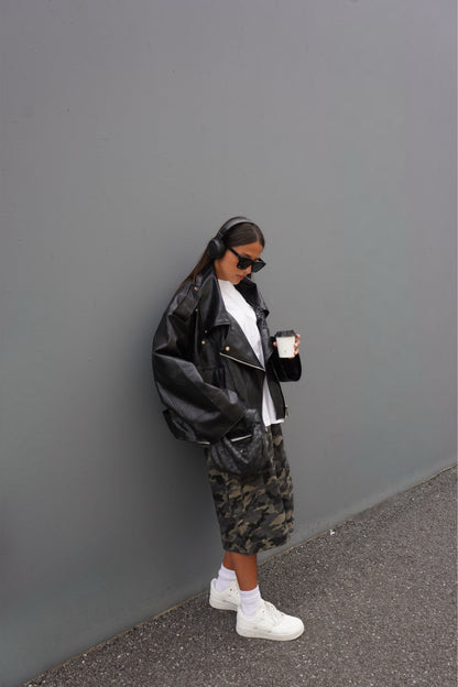 BIKER IN ECOPELLE MARTELLATA
