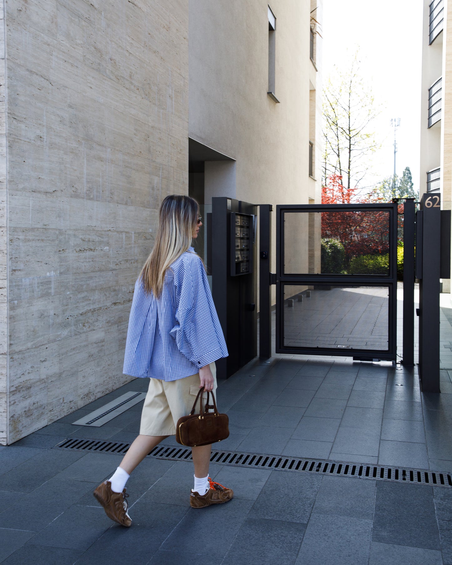 CAMICIA A QUADRETTI CON MANICHE BALLOON