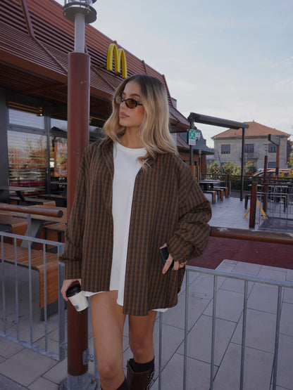 CAMICIA A QUADRI CON SPALLE IMBOTTITE