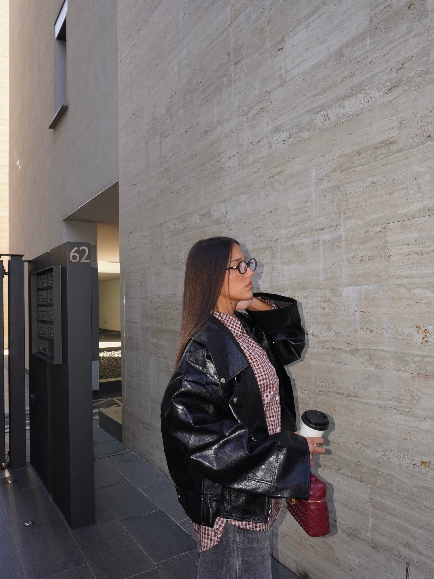 BIKER IN ECOPELLE MARTELLATA