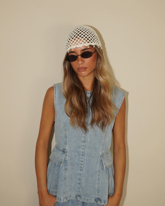 BERRETTO CROCHET CON PERLINE