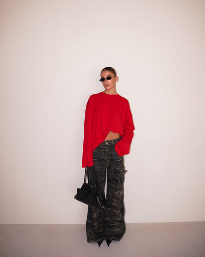 PANTALONI JEANS MILITARI CON TASCHE