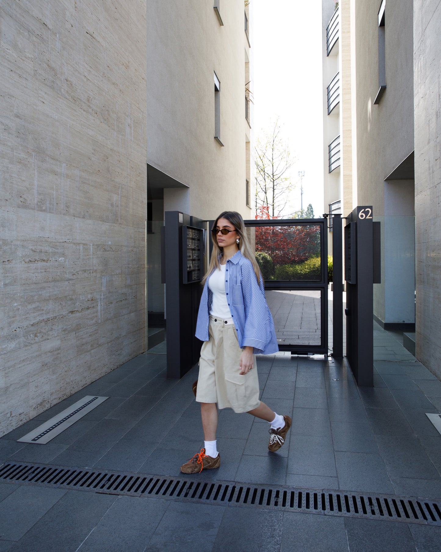 CAMICIA A QUADRETTI CON MANICHE BALLOON