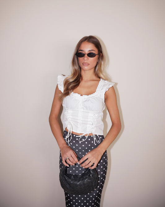 TOP STRINGATO CON BOTTONI