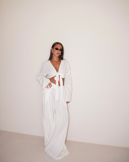 COORDINATO TOP CON NODO E PANTALONE MORBIDO