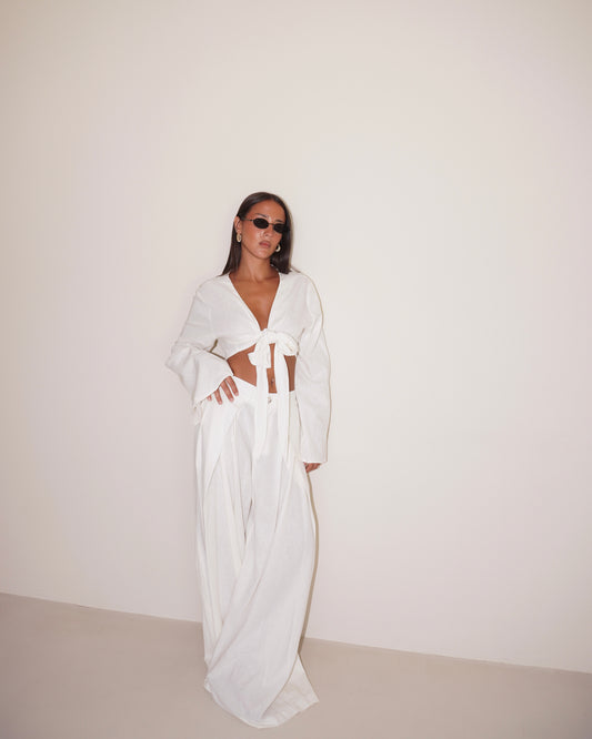 COORDINATO TOP CON NODO E PANTALONE MORBIDO