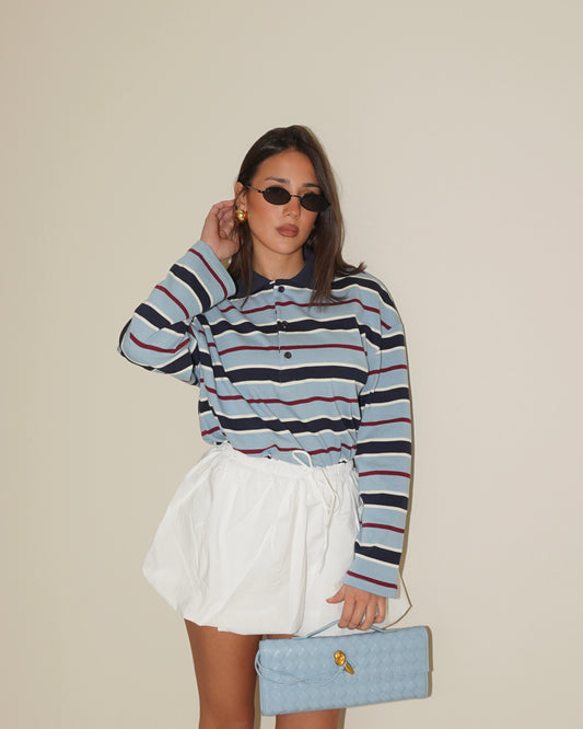 POLO IN COTONE CON FANTASIA A RIGHE