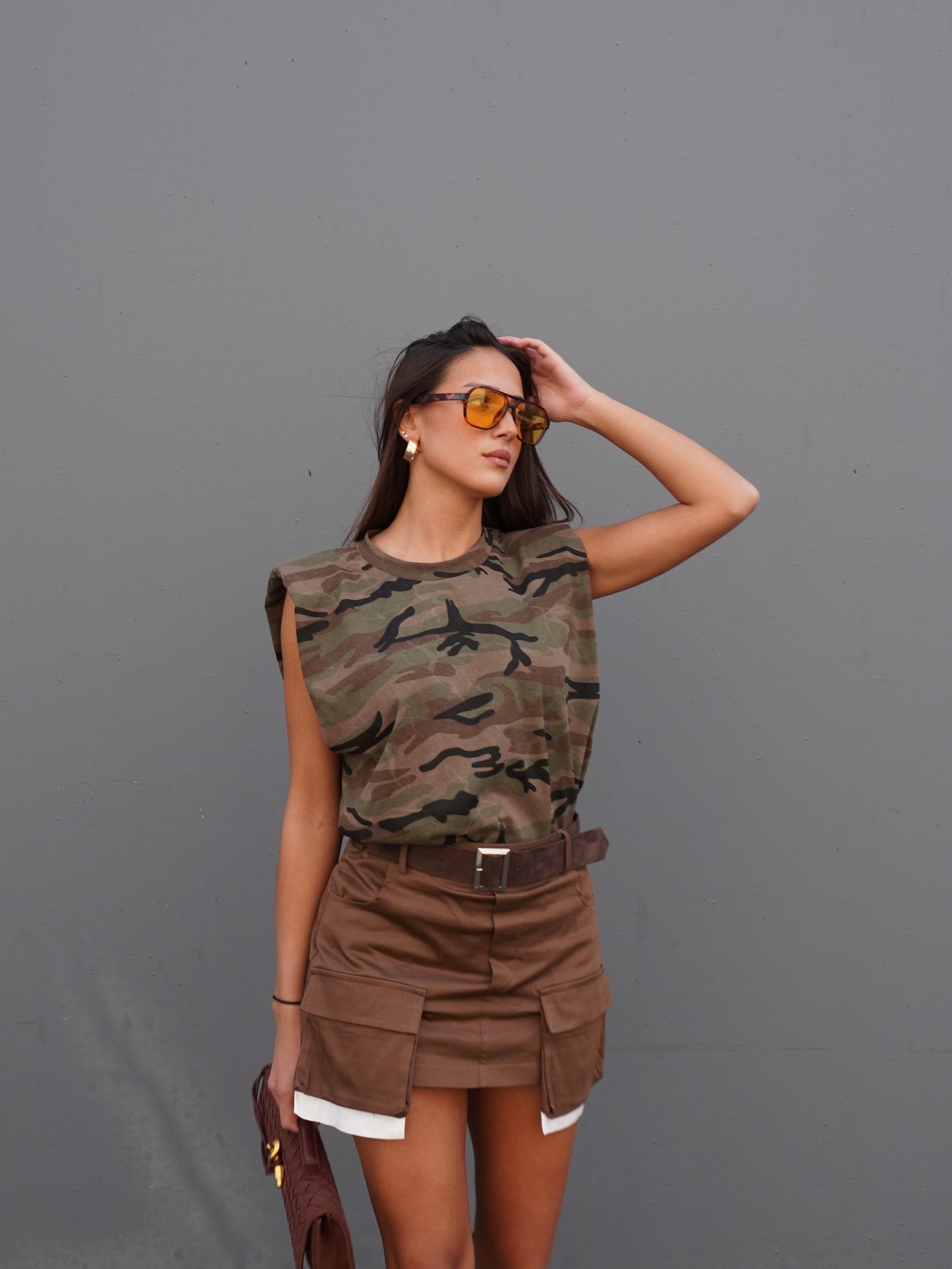 CANOTTA CAMOUFLAGE SPALLINE IMBOTTITE LUMINA