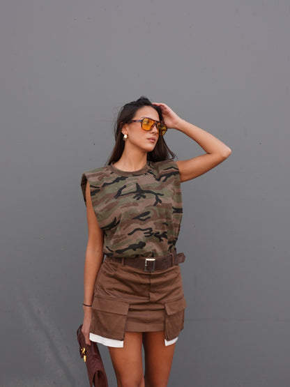 CANOTTA CAMOUFLAGE SPALLINE IMBOTTITE LUMINA
