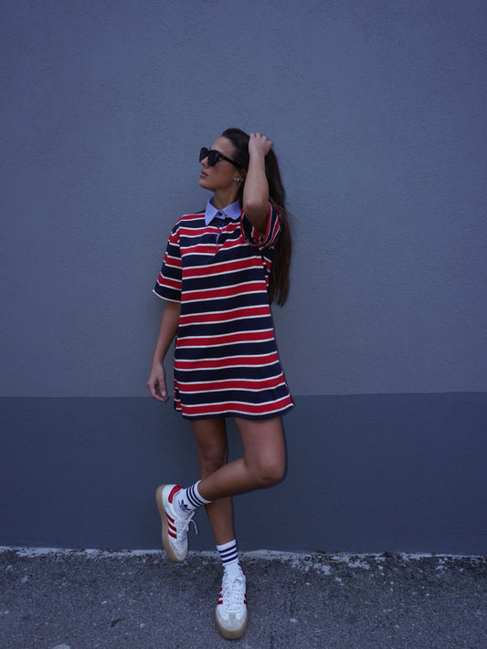ABITO POLO A RIGHE