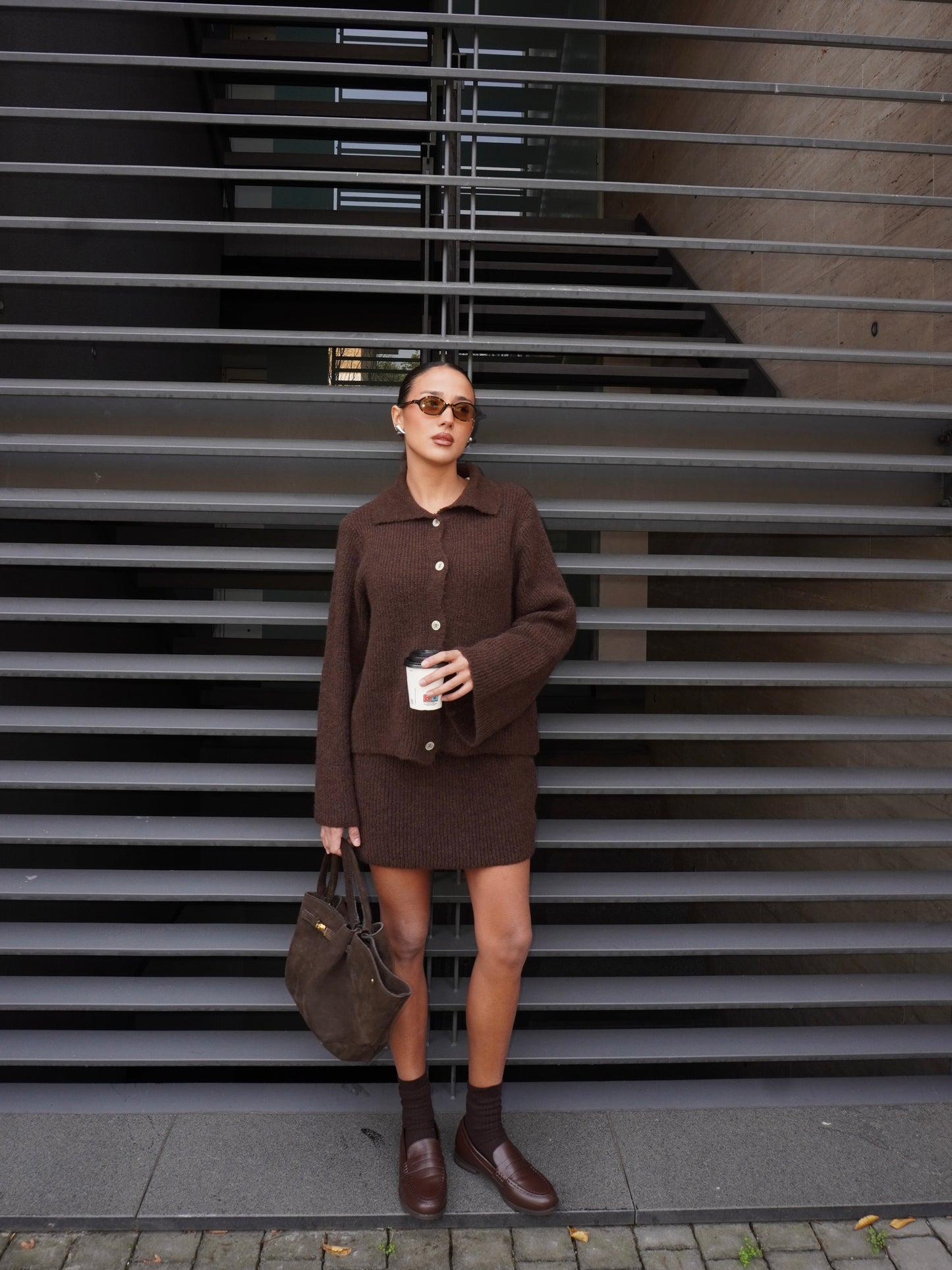 COMPLETO CARDIGAN E GONNA IN MAGLIA