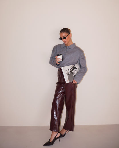 PANTALONI IN ECOPELLE COCCO